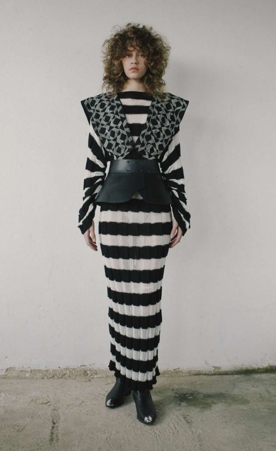 VESTIDO TEJIDO ACANALADO BICOLOR