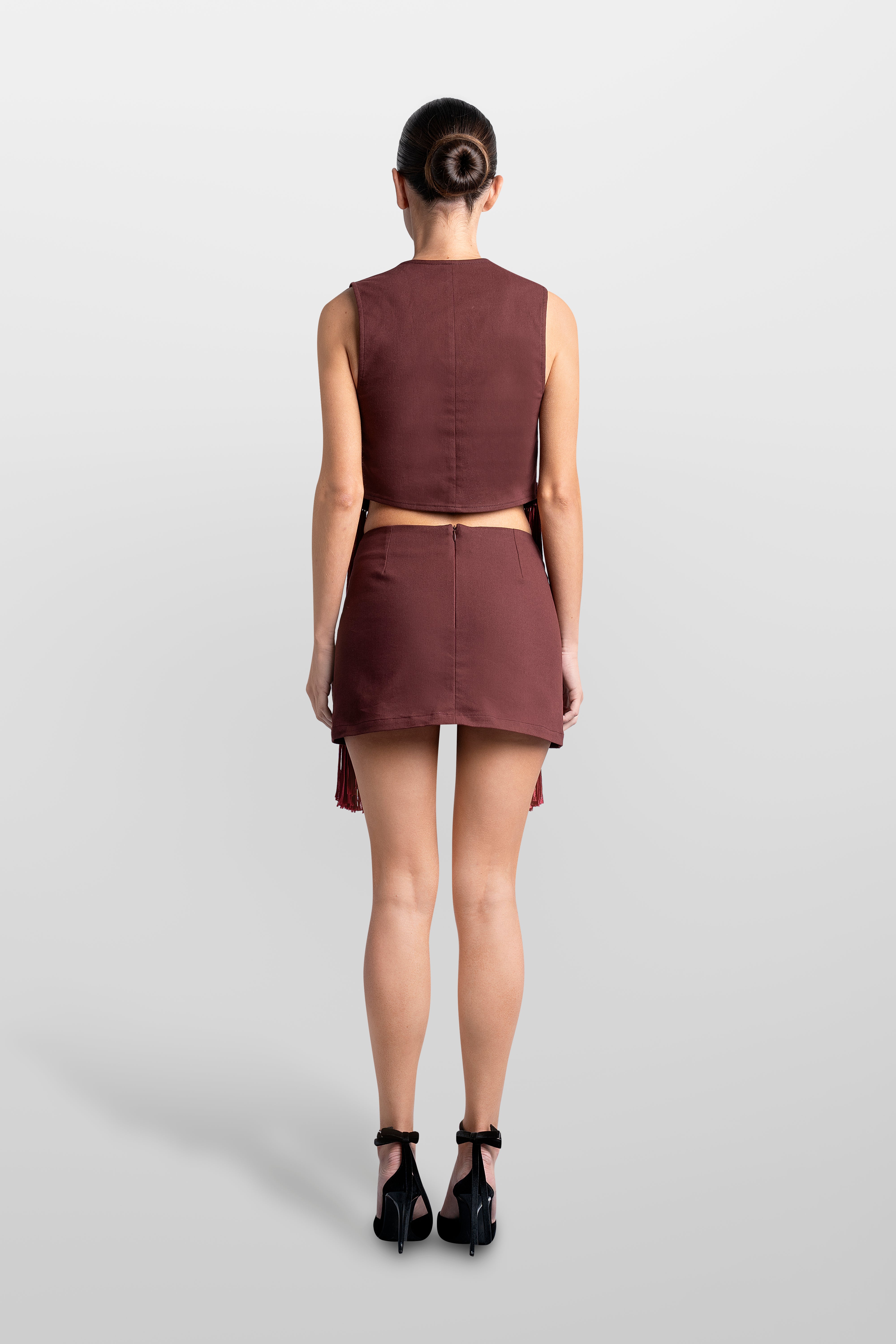 MACRAME DRILL GILLET TOP