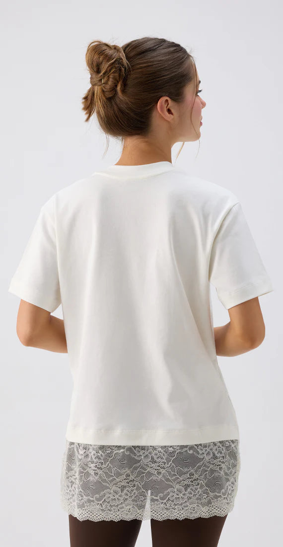 VANILLA VEIL LACE T-SHIRT