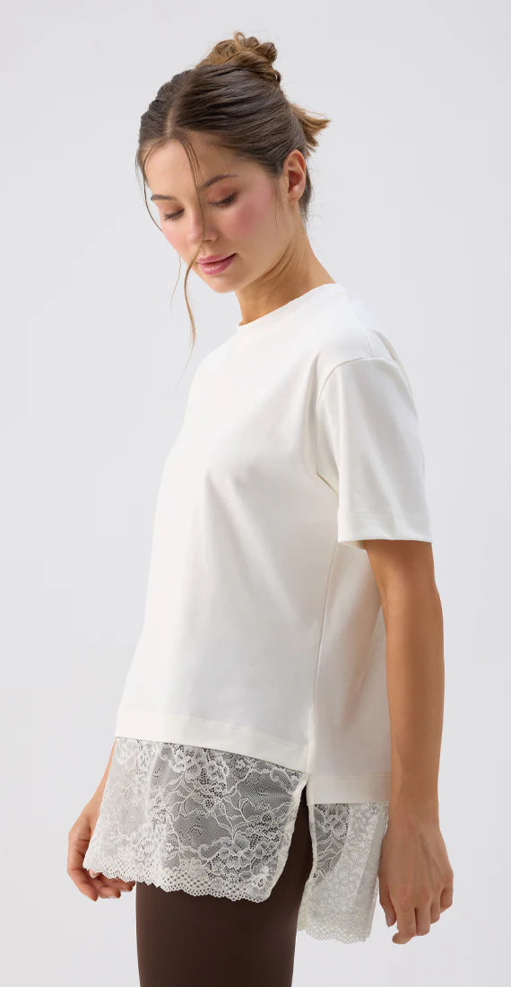 VANILLA VEIL LACE T-SHIRT