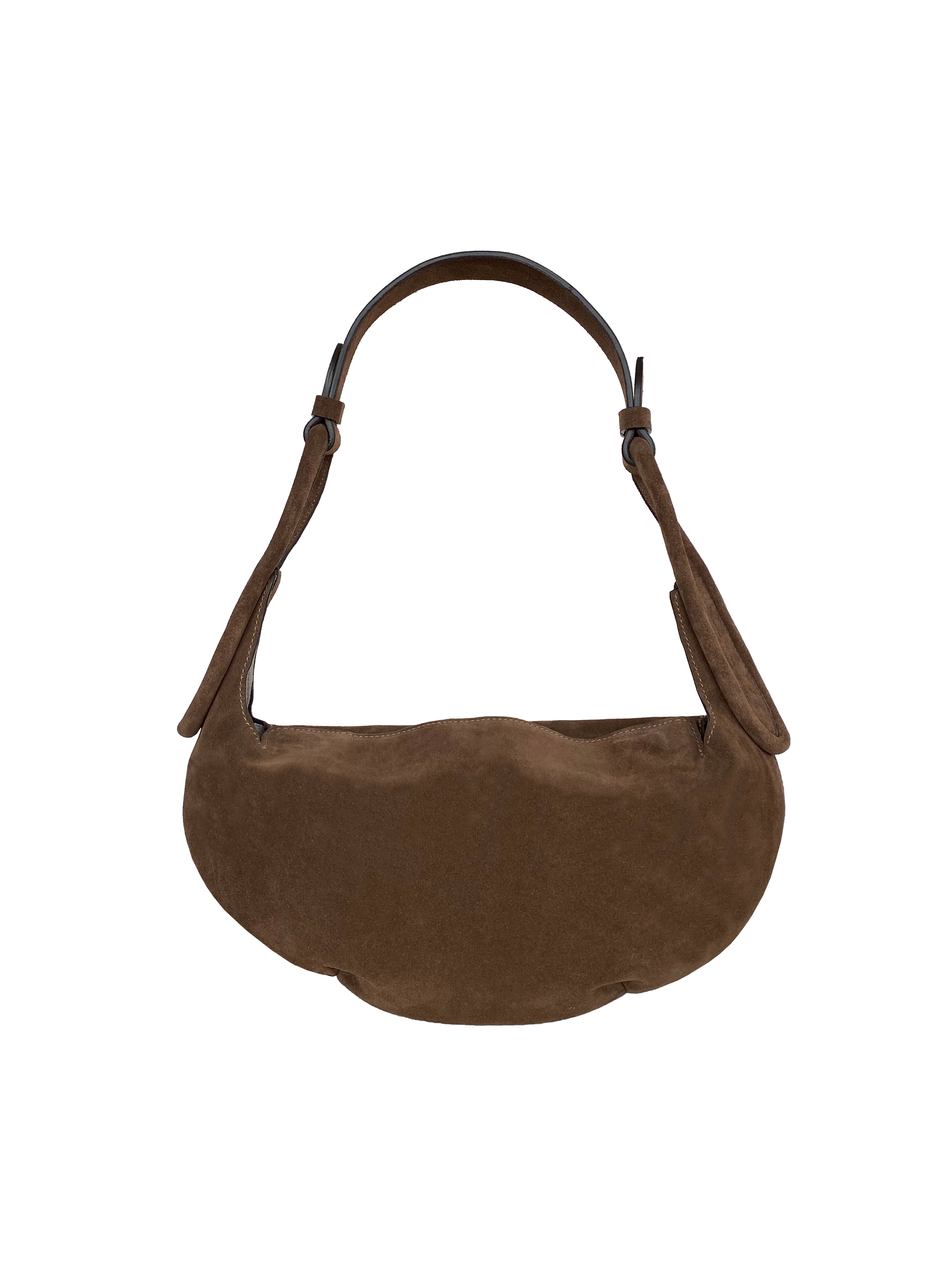 AMALFI SHOULDER BAG SUEDE CHOCOLATE