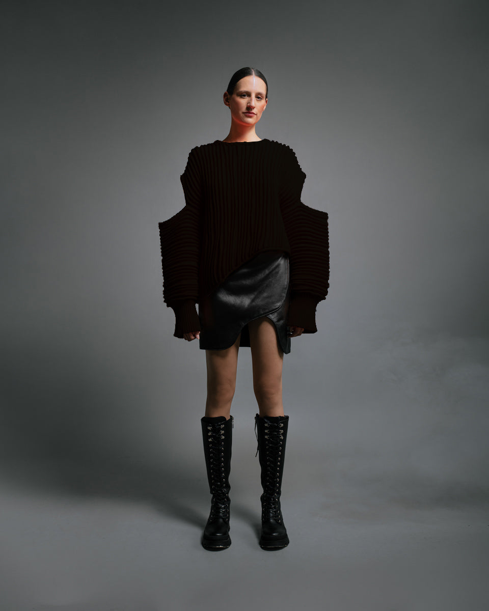 SACO TEJIDO ACORDEON TRENZA