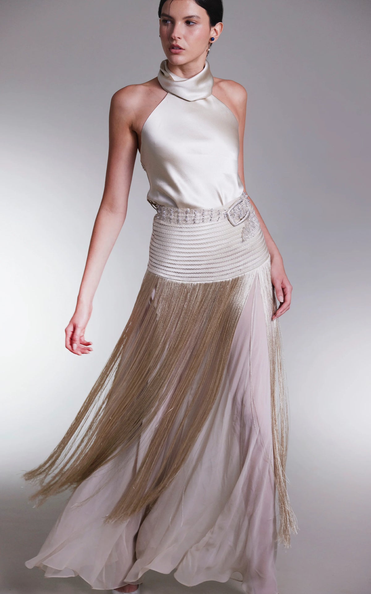 GOLDEN THREADS MAXI SKIRT