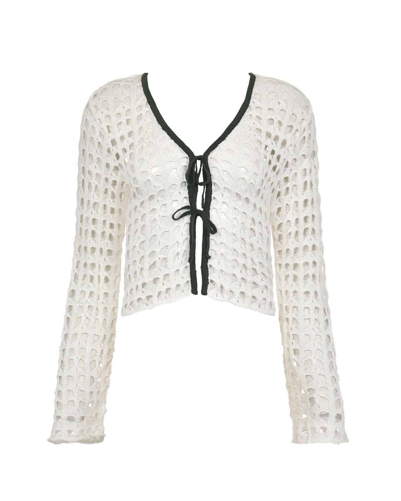 GIO IVORY GREEN KNITTED BLOUSE