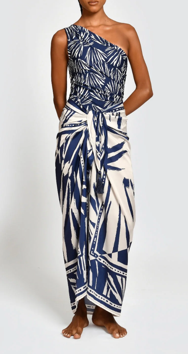 TAYLOR NAVY SHELLS SARONG