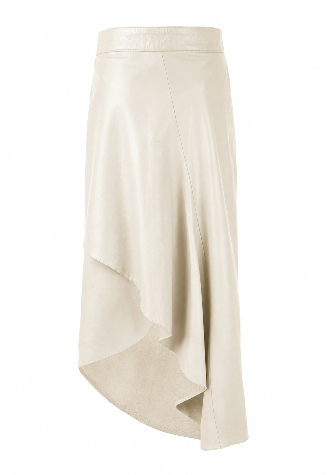 TUBE PETAL LEATHER SKIRT