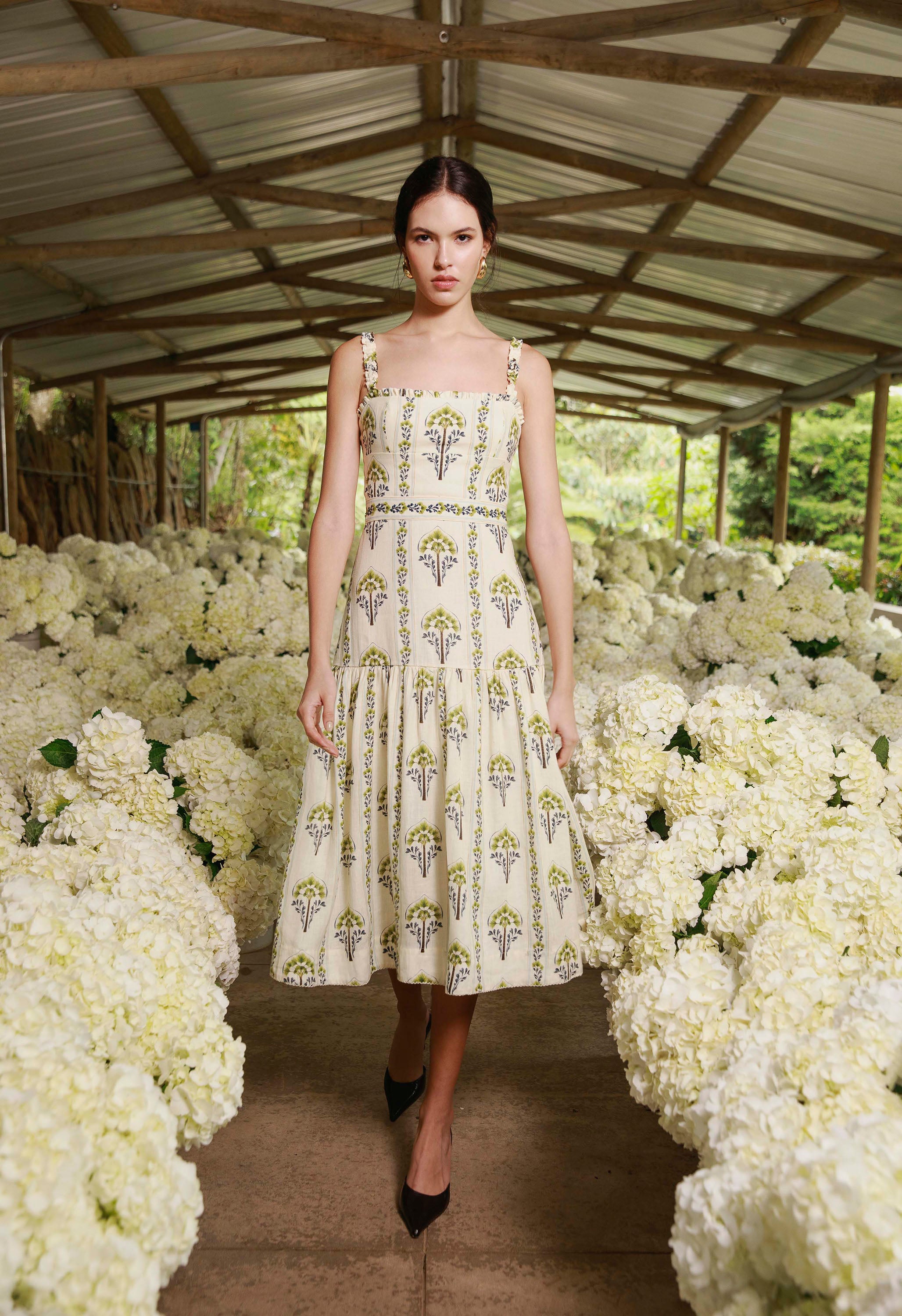 NISPERO MORICHE MIDI DRESS