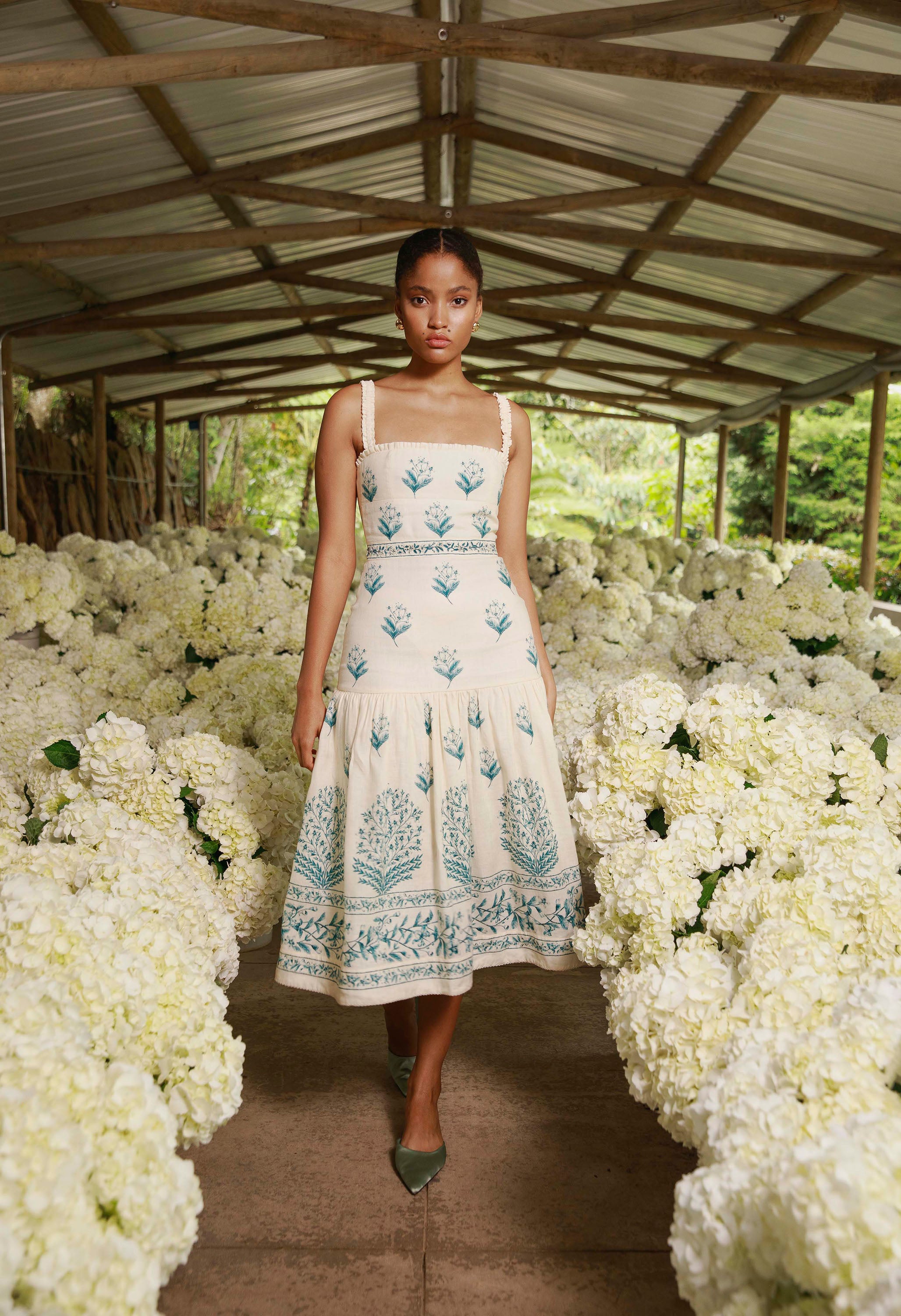 NISPERO CEIBA MIDI DRESS