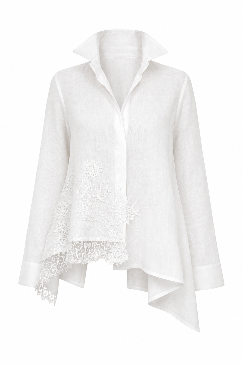 CAMISA CAMPANA CON FRANJA ENCAJE