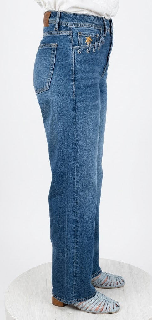 CARACOLI STRAIGHT JEAN CON OJALES