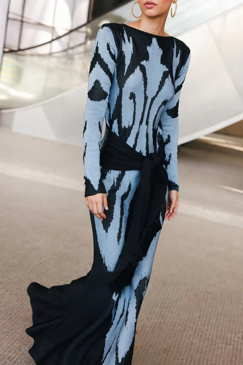 VESTIDO LENGUAJE TEJIDO AZUL
