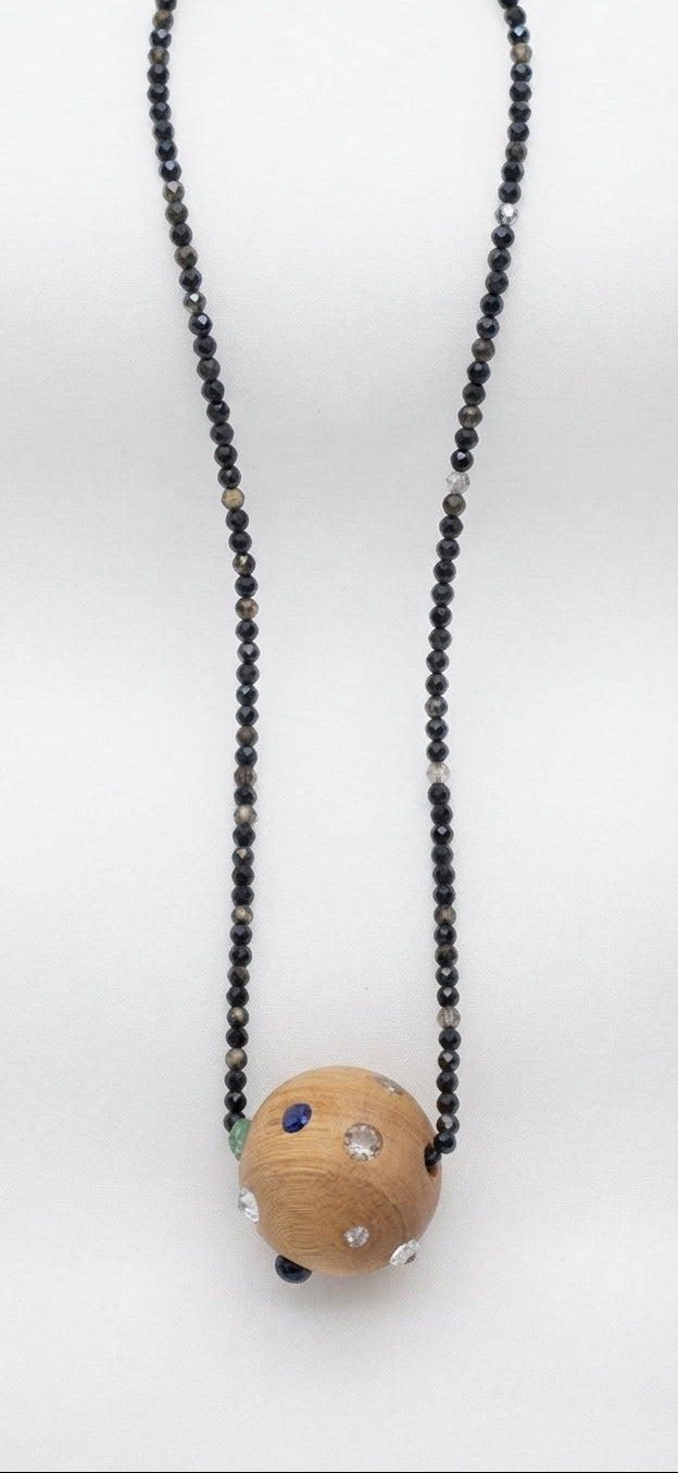 CROTALO OBSIDIANA AND SHINE NECKLACE