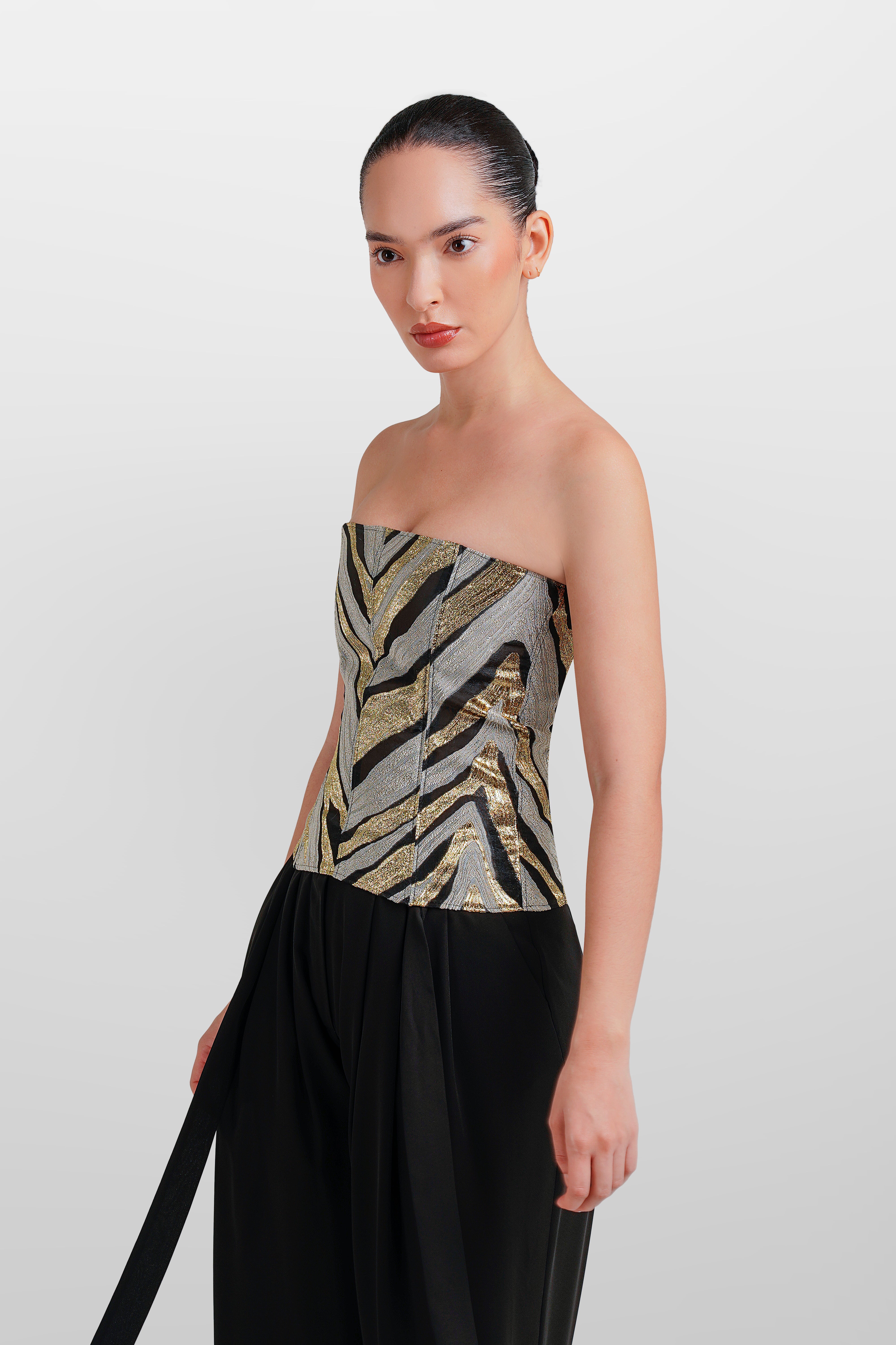 JACQUARD CHLOE CORSET TOP