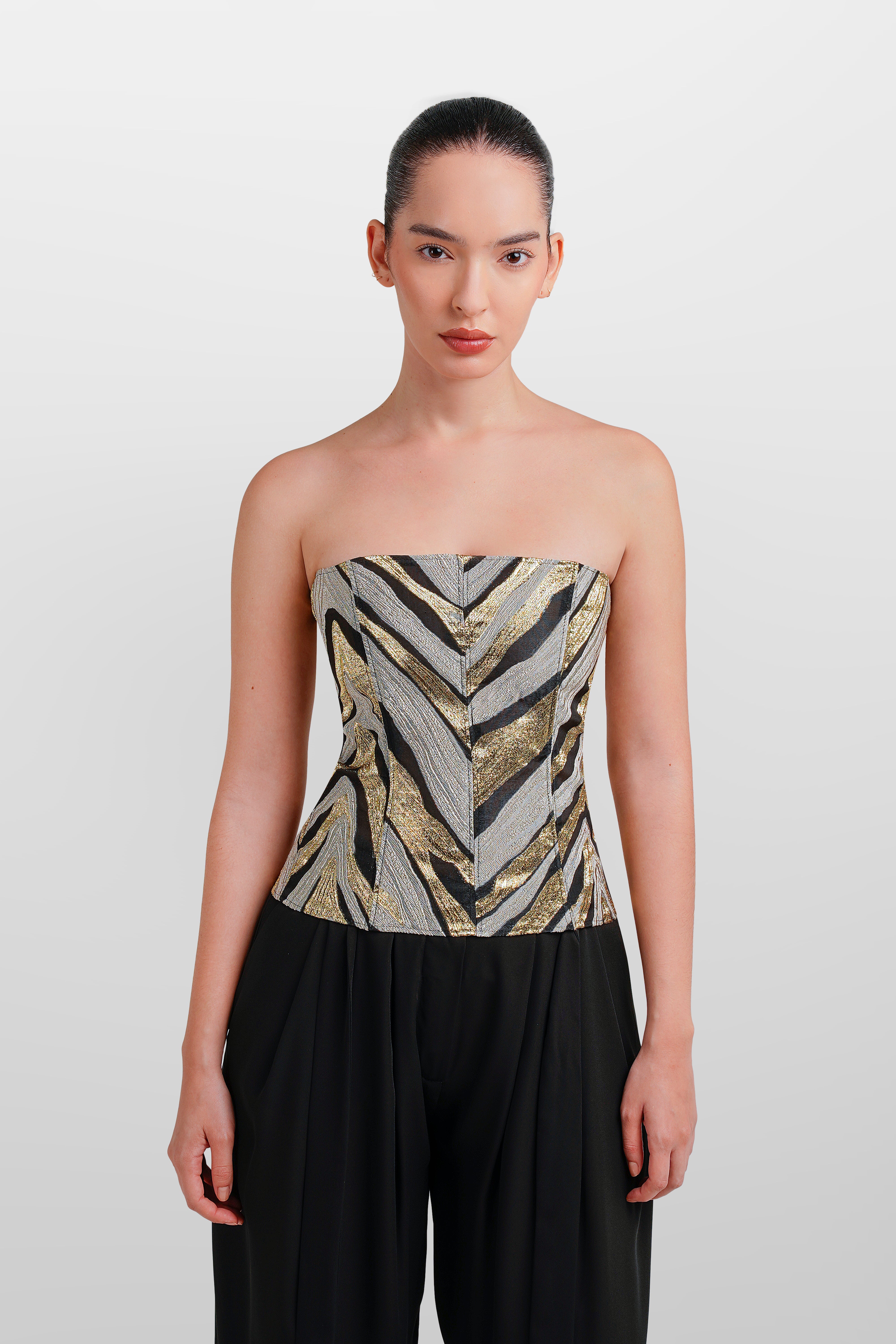 JACQUARD CHLOE CORSET TOP
