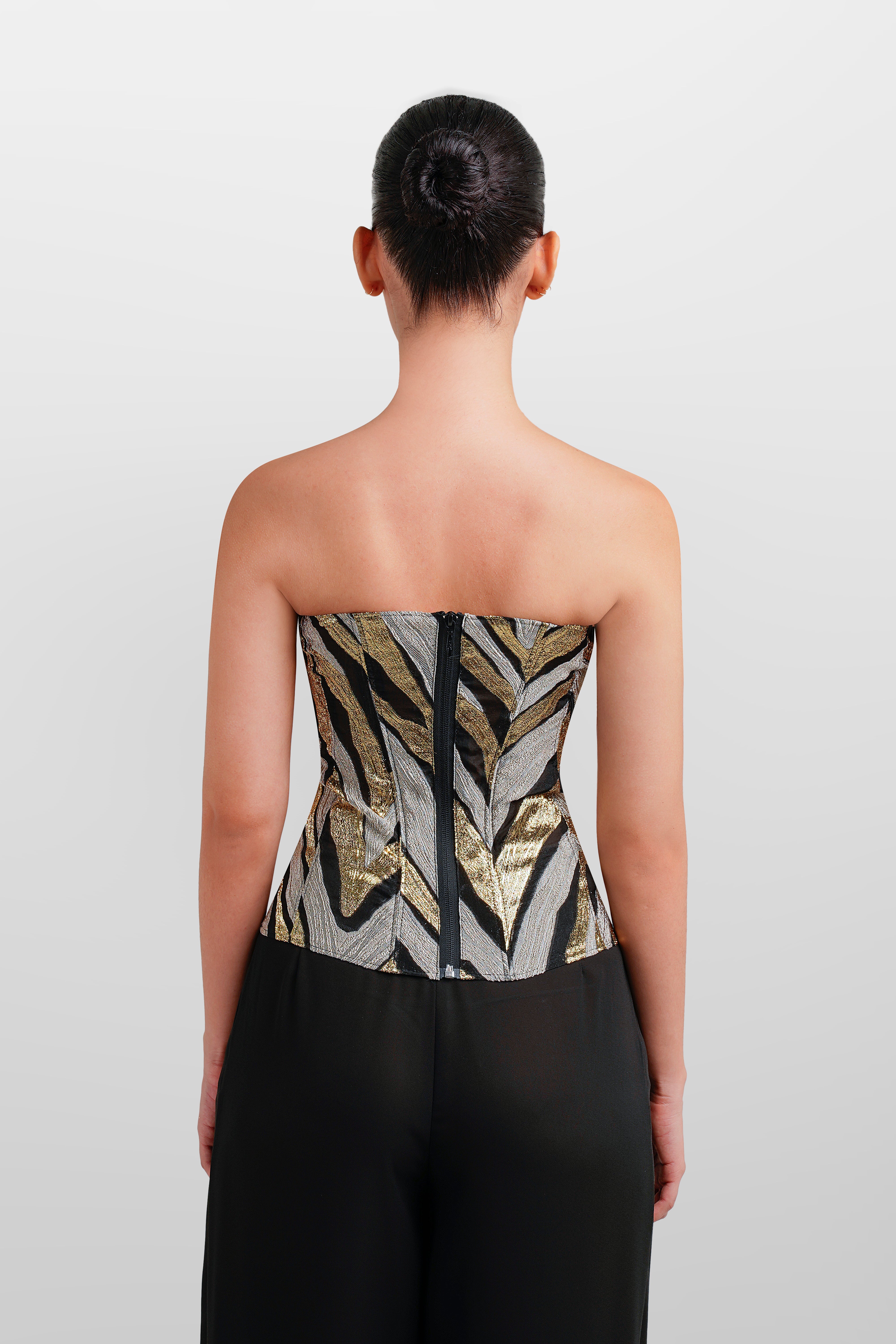 JACQUARD CHLOE CORSET TOP