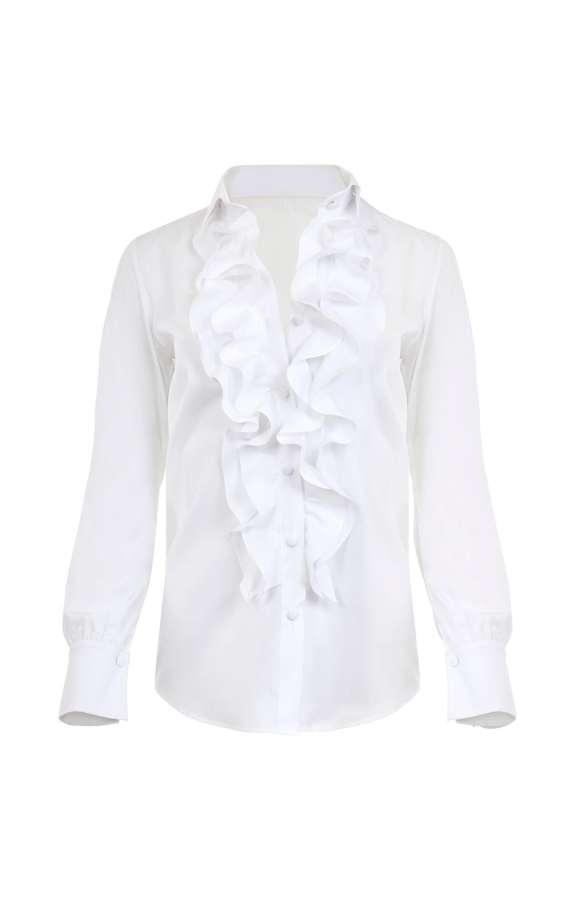 FERNANDA RUFFLED COTTON BLOUSE