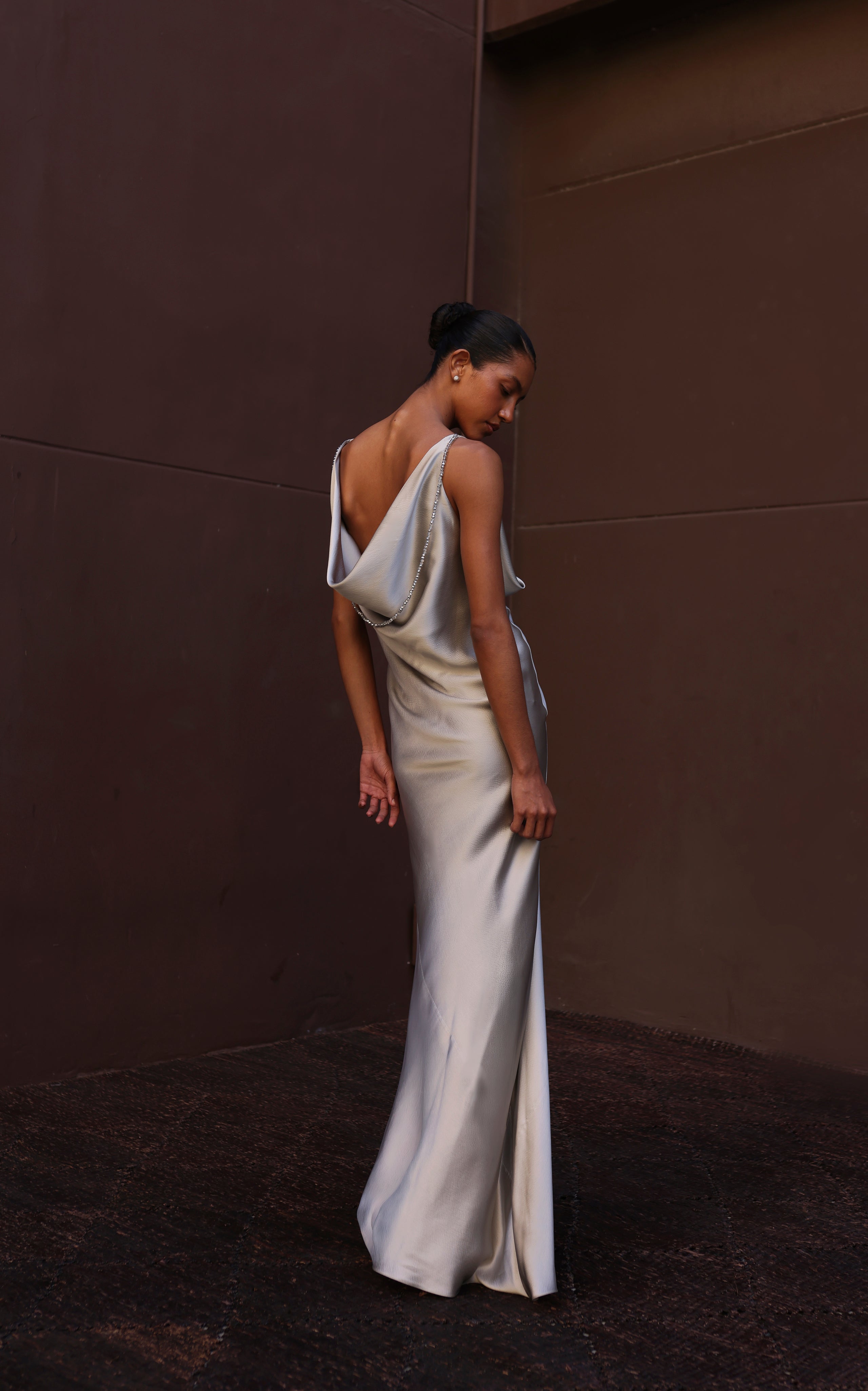 KNOT CHARMED SILK DRESS