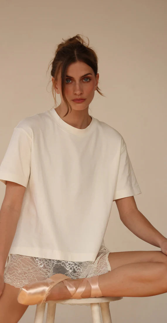 VANILLA VEIL LACE T-SHIRT
