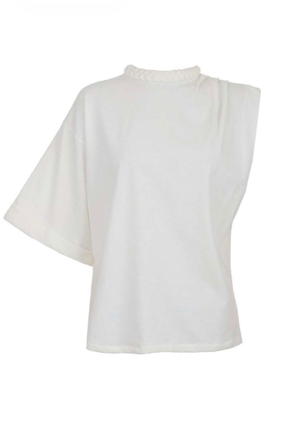 CAMISETA UNA MANGA CUELLO TRENZA