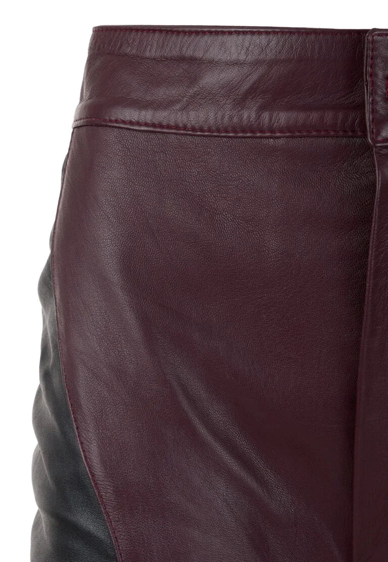 PANTALÓN BICOLOR CON CORTE CURVO EN LOS COSTADOS