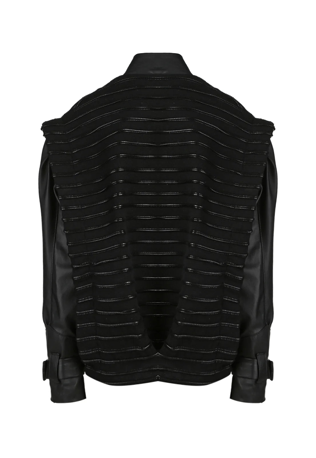 CHAQUETA BOMBER TELAR VÍBORA CUERO