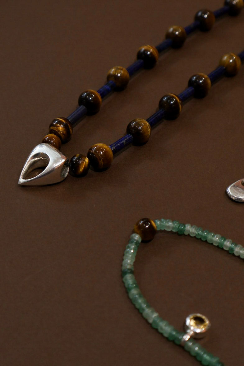 MAIZMALA OJO DE TIGRE LAPIS NECKLACE