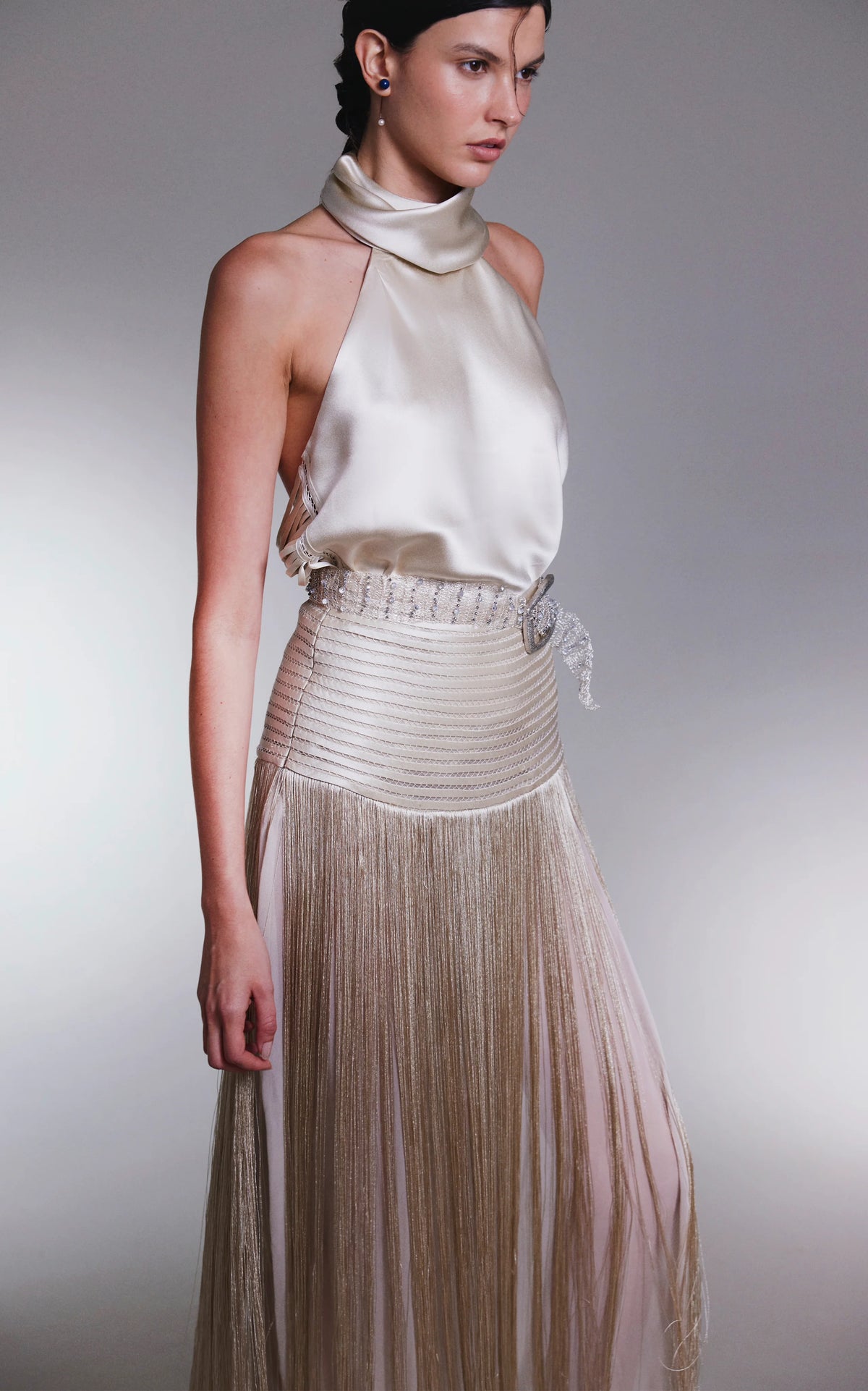 GOLDEN THREADS MAXI SKIRT