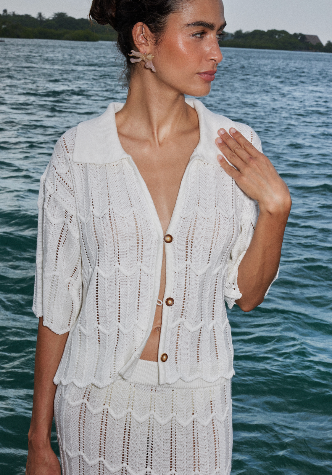 LAU IVORY KNITTED BLOUSE