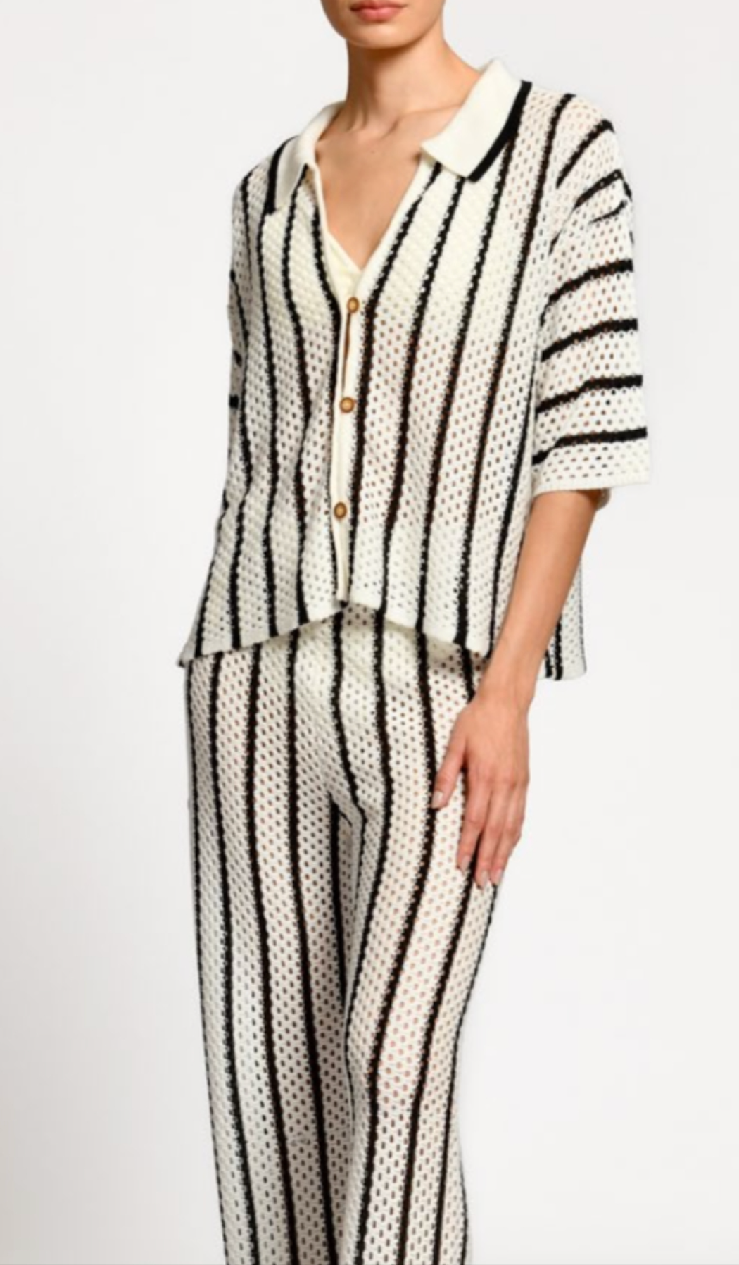 SIRO BLACK STRIPES KNITTED PANT