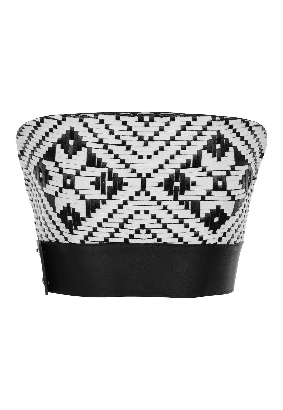 TOP CUERO INTRECCIATTO