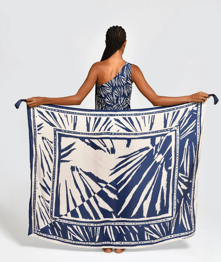 TAYLOR NAVY SHELLS SARONG